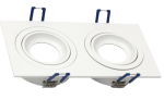 Biała podwójna regulowana oprawa podtynkowa GU10 Loonari (Oxyled) Crosti Modi SQ DUE 453404