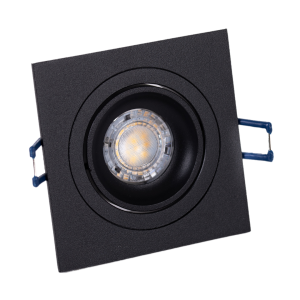 Czarna kwadratowa regulowana oprawa podtynkowa GU10 Loonari (Oxyled) Crosti Modi SQ 453398