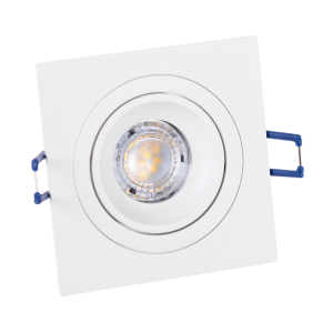 Biała kwadratowa regulowana oprawa podtynkowa GU10 Loonari (Oxyled) Crosti Modi SQ 453381