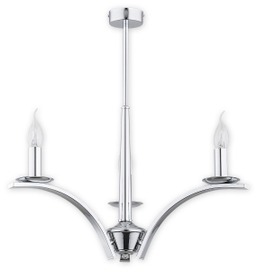Chromowany świecznikowy smukły żyrandol Lemir O2863 W3 CH Kapra 3xE14