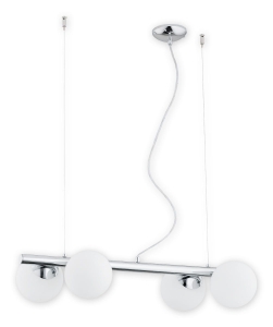 Lampa wisząca chromowana listwa z kloszami kulami Lemir O2914 W4 CH Osso 4xE14