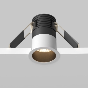 Okrągła mała biała lampa podtynkowa Maytoni DL089-5W3K-BW Minor LED 5W 3000K 4cm 24stopnie