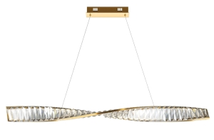 Podłużna designerska mosiężna lampa z kryształkami Maytoni P097PL-L28BS3K Krone LED 27W 3000K 100cm