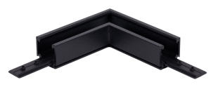 Czarny łącznik kątowy metalowy i elektroniczny  do wąskich płytkich szynoprzewodów magnetycznych Oxyled Miniline 706732 Typ A