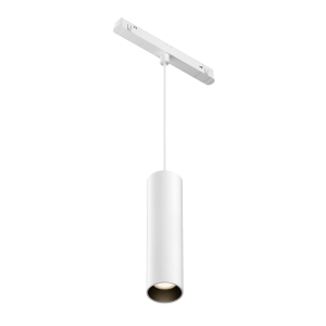 Biała lampa wisząca walec na szynoprzewód magnetyczny Loonari MiniLine 706602 T30 LED 6W 3000K CRI90 36 stopni Walec 25cm x 3cm kabel do 180cm