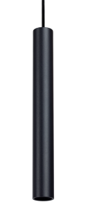Czarna lampa wisząca walec na szynoprzewód magnetyczny Loonari MiniLine 706589 T30 LED 6W 3000K CRI90 36 stopni Walec 25cm x 3cm kabel do 180cm