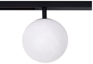 Czarny reflektor alabastrowa kula na szynoprzewód magnetyczny Loonari MiniLine 706565 Ebro Tr LED 6W 3000K CRI90 330 stopni Kula 10cm
