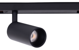 Czarny reflektor na szynoprzewód magnetyczny Loonari MiniLine 706343 Spot M LED 10W 3000K CRI90 50 stopni Tubka 10,2cm x 4,6cm