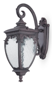 Zewnętrzna klasyczna lampa ścienna latarnia w kolorze brązu Maytoni O414WL-01BZ Fleur E27 IP44