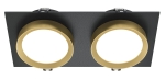 Czarna prostokątna lampa podtynkowa z dwoma złotymi reflektorami Maytoni DL086-02-GX53-SQ-BG Hoop 2xGX53 22cm