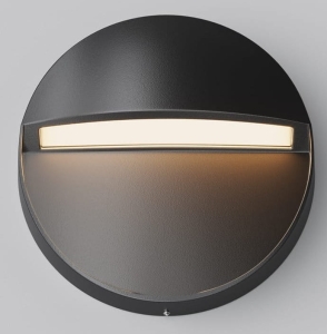Zewnętrzna okrągła czarna lampa elewacyjna Maytoni O046SL-L3B3K Mane LED 3W 3000K IP54