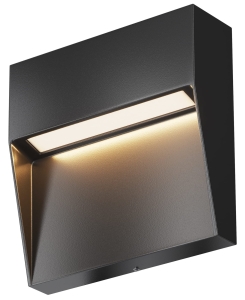 Zewnętrzna kwadratowa czarna lampa elewacyjna Maytoni O047SL-L3B3K Mane LED 3W 3000K IP54