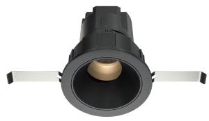 Czarna wklęsła okrągła lampa podtynkowa Maytoni DL057-7W3K-B Wise LED 7W 3000K 36stopni 6,2cm