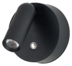 Kinkiet lampa ścienna okrągła z reflektorem i ściemniaczem czarna Azzardo AZ5630 Como Round Wall Dimm LED 3W 3000K