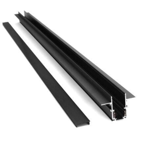 Czarny podtynkowy szynoprzewód magnetyczny Domeno Led LL-20D 1,5m płyta GK pojedyncza lub podwójna 12,5 mm