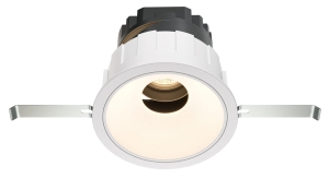 Biała wklęsła okrągła lampa podtynkowa Maytoni DL057-10W3K-W Wise LED 10W 3000K 36stopni 8,3cm
