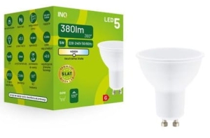Żarówka LED MR16 GU10 5W 380lm 4000K INQ MR024NW