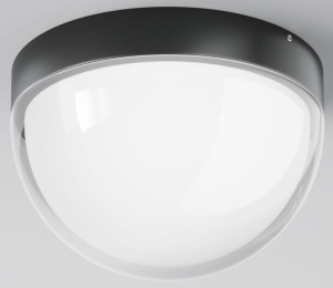 Zewnętrzna kopułowa grafitowa lampa sufitowa Maytoni O438CL-L12GF3K Mon LED 12W 3000K IP65 18cm