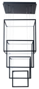 Duża czarna foremna lampa wisząca sześciany Azzardo AZ3139 Opera LED 329W 3000K 65cm x 500cm