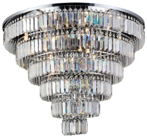 Kaskadowy piętrowy nowoczesny szeroki żyrandol z kryształkami Azzardo AZ2927 Salerno 12xG9 80cm