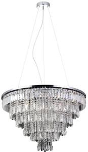 Szeroki kryształowy kaskadowy piętrowy żyrandol nowoczesny Azzardo AZ2926 Kalabria 12xG9 80cm