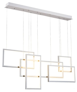 Biała podłużna wąska lampa geometryczna wisząca prostokąty Azzardo AZ2851 Quadratus LED 105W 3000K 120cm