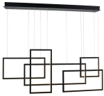 Czarna podłużna wąska lampa geometryczna wisząca prostokąty Azzardo AZ2850 Quadratus LED 105W 3000K 120cm