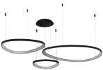 Lampa wisząca trzy pierścienie czarna Azzardo AZ5774 Amanda Pendant 42+62+82 CCT Switch Dimm LED 170W 3000/4000/6000K
