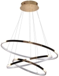 Złota lampa wisząca trzy ruchome ledowe okręgi Azzardo AZ2918 Wheel LED 80W 3000K 45cm 60cm 75cm