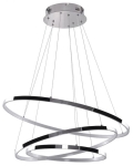 Chromowana lampa wisząca trzy ruchome ledowe okręgi Azzardo AZ2989 Wheel LED 80W 3000K 45cm 60cm 75cm