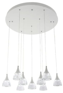 Lampa wisząca z szklanymi kloszami na szerokiej okrągłej rozecie Azzardo AZ3144 Dalmatia LED 45W 3000K 68cm