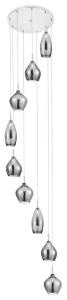 Chromowana lampa wisząca z kloszami na długich linkach Azzardo AZ3673 Amber 9xG9 50cm x 330cm