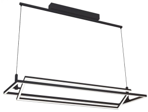 Czarna geometryczna prostokątna ruchoma lampa wisząca Azzardo AZ2849 Viena LED 70W 3000K 120cm