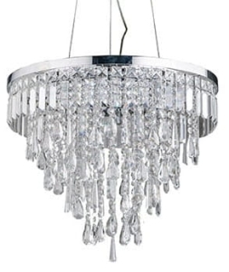 Nowoczesny kryształowy piętrowy żyrandol na bazie okręgu Azzardo AZ2108 Kalabria 6xG9 52cm