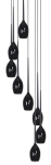 Lampa wisząca z czarnymi smukłymi kloszami na długich linkach Azzardo AZ0159 Izza 8xE14 51cm x 280cm