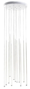 Lampa wisząca białe smukłe walce na okrągłej rozecie Azzardo AZ3421 Louise LED 36W 3000K 45cm