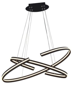 Nowoczesna lampa wisząca dwa rozcięte czarne ledowe okręgi Azzardo AZ3355 Alessia LED 60W 3000K 80cm