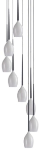 Długa smukła lampa wisząca z białymi kloszami Azzardo AZ0160 Izza 8xE14 51cm x 280cm