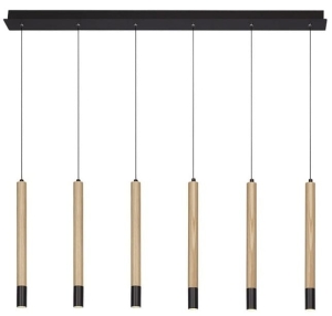 Lampa wisząca listwa sufitowa z czarno brązowymi smukłymi walcami nad stół Azzardo AZ3340 Izolda LED 30W 3000K 100cm