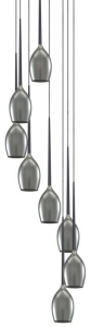 Długa lampa wisząca z dymnymi kloszaim do wysokich pomieszczeń Azzardo AZ2940 Izza 8xE14 51cm x 280cm