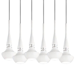 Lampa wisząca smukłe białe klosze na prostokątnej rozecie nad stół lub blat Azzardo AZ1883 Tasos 6xE14 85cm