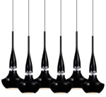 Czarna lampa wisząca nad wyspę smukłe klosze Azzardo AZ0262 Tasos 6xE14 85cm