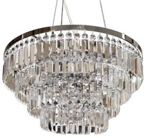 Piętrowy kryształowy żyrandol wiszący na bazie chromowanego okręgu Azzardo AZ2107 Salerno 5xG9 57cm