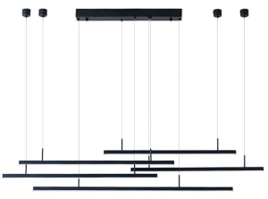 Nowoczesna lampa wisząca czarne ledowe listwy Azzardo AZ3184 Merlo LED 49W 3000K 180cm