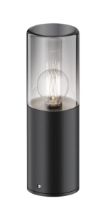 Zewnętrzna lampa stojąca grafitowy walec i szklany klosz Maytoni O432FL-01GF Amas E27 IP54 25cm