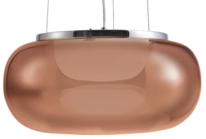 Lampa wisząca spłaszczona kula bursztynowy szklany klosz Azzardo AZ3161 Galactic LED 18W 3000K 44cm