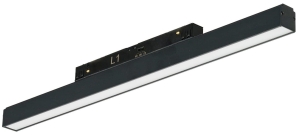 Czarny reflektor na szynoprzewód magnetyczny ściemnialny i na dwa obwody Azzardo AZ6237 Alfa 2Line Saga LED 24W 3000/4000/6000K 120stopni 43,5cm