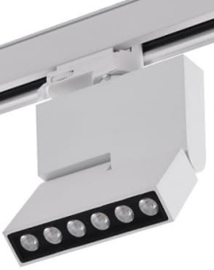 Biało czarny reflektor diodowy ruchomy na szynoprzewód 3-fazowy Azzardo AZ3490 3Line Leon LED 12W 3000K 360stopni