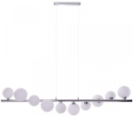 Lampa wisząca długa chromowana listwa z białymi kloszami kulami Azzardo AZ2100 Sybilla 10xG9 120cm