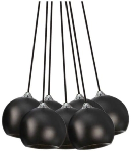 Lampa wisząca z czarnymi kloszami kulami z punktowym światłem Azzardo AZ0635 Gulia 7xGU10 36cm